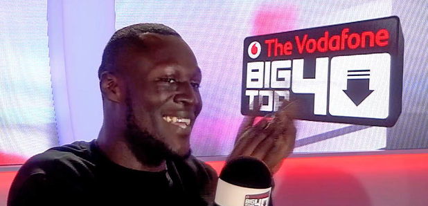 Stormzy No.1 In the Vodafone Big Top 40 studio